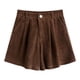thumbnail image 2 of Pantalones anchos de talla grande para primavera y otoño para niñas, pantalones cortos de pana de cintura alta para exteriores para mujer, 2 of 5