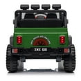 thumbnail image 4 of Joyracer 12V Kids Ride on Truck Car with Parent Remote Control & 2 Seater, 5.5 AH Battery Powered Toy Car w/ 4 Large Wheels, Spring Suspension, 3 Speeds, LED Lights, Bluetooth for Girl Boy, ArmyGreen, 4 of 8