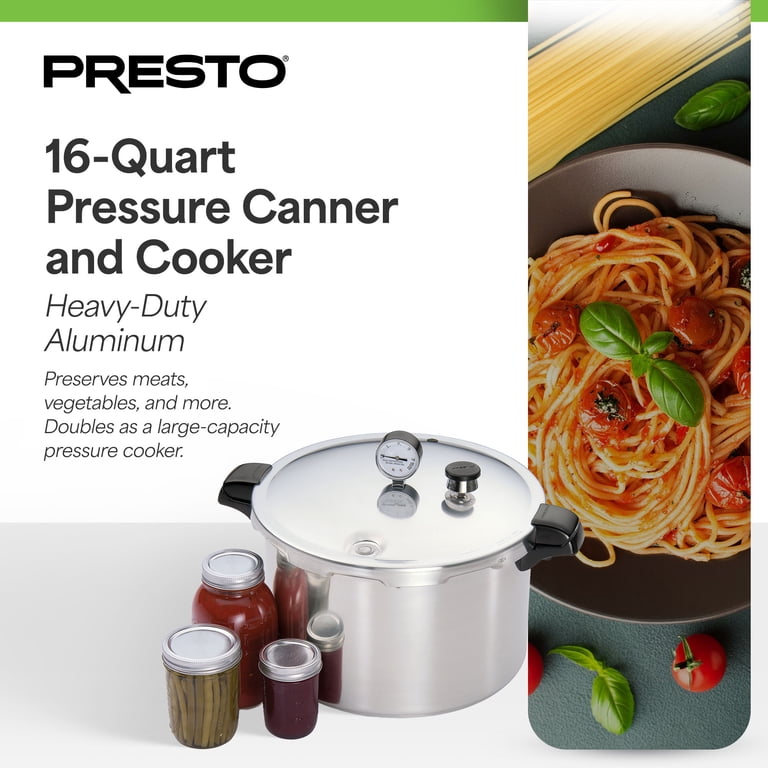 Presto 16qt Aluminum Pressure Canner, Precise Regulator, Large