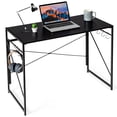 thumbnail image 1 of Gymax Folding Computer Desk Writing Study Desk Home Office w/ 6 Hooks Black, 1 of 10