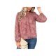 thumbnail image 3 of Txlixc Blusa de Manga Larga para Mujer, Blusa de Cuello Redondo con Botones en la Espalda con Patrón de Jacquard de Color Sólido, Tops de Calle de Ajuste Suelto Txlixc  Moda, 3 of 9