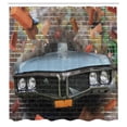 thumbnail image 3 of Ambesonne Retro Shower Curtain, Graffiti Style American Car, 69"Wx70"L, Multicolor, 3 of 5