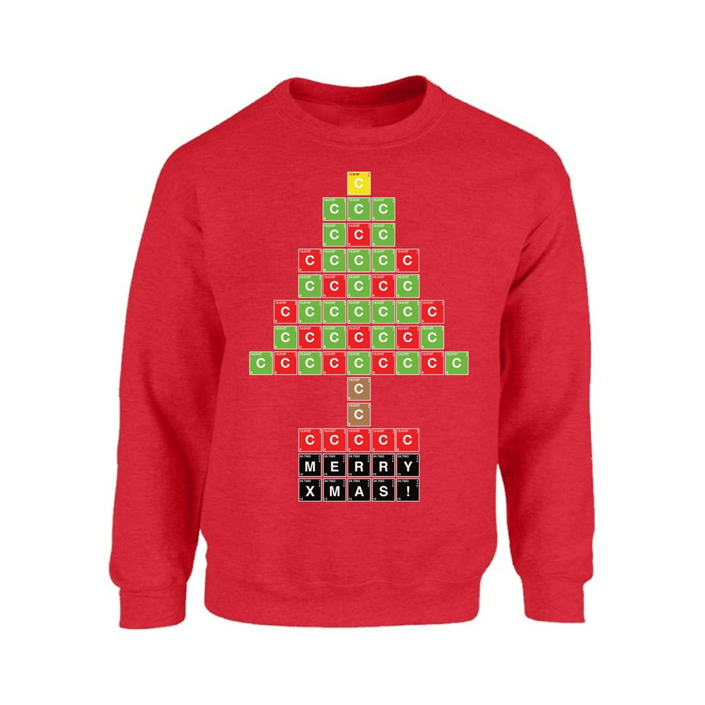 Mezee Mezee Science Christmas Tree Sweatshirt Funny Christmas Sweaters for Chemistry Teacher