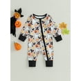 thumbnail image 2 of SUNSIOM Barboteuse d'Halloween pour Bébé Fille Manches Longues Col Rond Imprimé Dessin Animé/carreaux Tenue d'Automne, 2 of 8