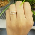 thumbnail image 7 of Dazzlingrock Collection 0.18 Carat (ctw) 18K Round Diamond Ladies Wedding Band Enhancer Guard Double Ring, Yellow Gold, Size 4, 7 of 7