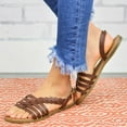 thumbnail image 2 of adviicd Womens Flat Flats Espadrille Strap Open Toe Summer Casual Flats Shoes Causal Ankle Womens Belt Buckle Flats Shoes, 2 of 4