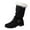 Black, variant on XIMIN Women's Winter Warm Snow Boots Mid-Calf Low Heel Round Toe Booties Thick Fleece Collar Platform Sole Boots Outdoor Waterproof Non-Slip Snow Boot Belt Pull On Booties