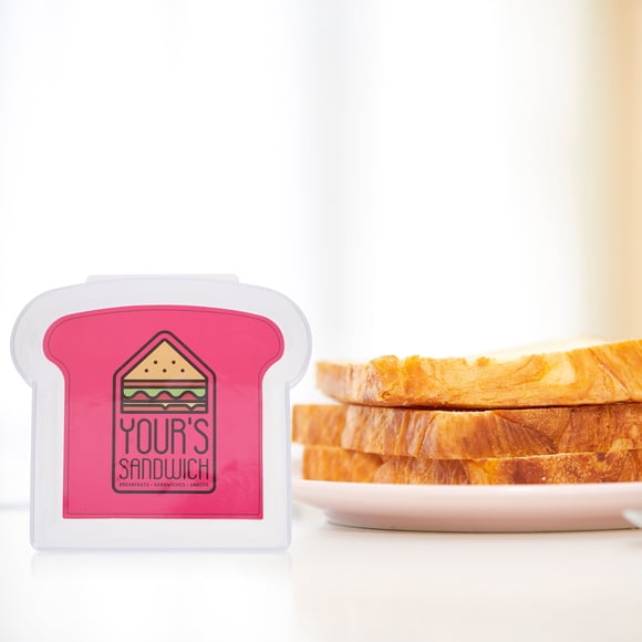 FESTFENDS Para Sándwich De Plástico Rosa Con Reutilizable Para Almacenamiento De Pan