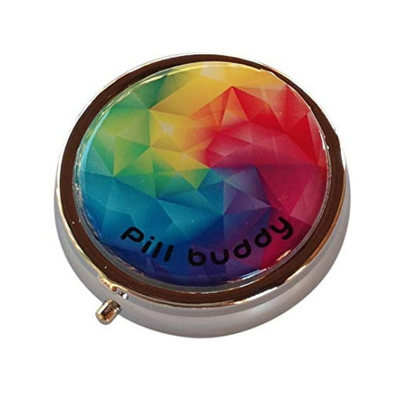 Mosaic Round Three Section Pocket Purse Travel Medicine Pill Box Case