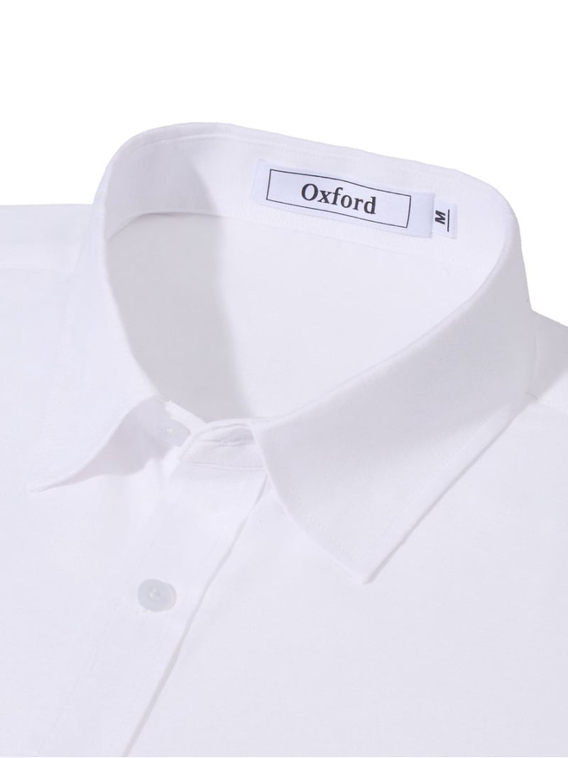 Sogami Button Up Shirt Mens Oxford Shirt Casual Long Sleeve White Cotton Dress Shirt for Men Office