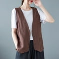 thumbnail image 2 of Jxximdong Casual Vests for Women, Sleeveless Vest Outer Casual Loose Vest, Women's Coats Brown, 2 of 4