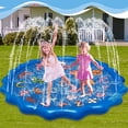 thumbnail image 3 of JoyX Outdoor Water Toys, Backyard Toys for Kids, Lawn Fun Splash 68" Mat for Child, Outdoor Summer Splash Mat with for Pool Wading Pool &  Inflatable Water Summer Toys, 3 of 8
