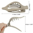 thumbnail image 2 of Unique Bargains 3pcs Plastic Hair Claws Hair Clips Hair Barrettes for Women Beige 4.69''x1.89''x1.02'', 2 of 7