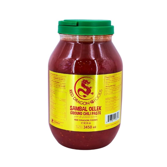 Red Dragon Sambal Oelek Ground Chilli Paste – 3450ml – 4ct – Authentic Heat and Bold Flavor for Large-Scale Cooking (4ct)