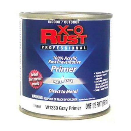 W1280 X-O Rust 1/2 PT Gray Metal Water Base Interior/Exterior Anti Rus (Best Anti Rust Paint For Metal)
