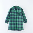 thumbnail image 3 of SonxaHe Toddler Girls Jacket Flannel Button Down Long Sleeve Mid Length Plaid Shirts Cozy Fall Casual Jacket Green,Sized 2-3, 3 of 5