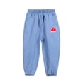 thumbnail image 1 of Odeerbi 1-8 Años Niñas Primavera Verano Vaqueros Sandía Impresión Jogger Pantalones Vaqueros Casuales Al Aire Libre Suelto Tobillo Pantalones Vaqueros, 1 of 3