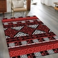 thumbnail image 2 of 3'x5' Rug for Living Room Bedroom, Red Black Boho Washable Area Rugs Non-Slip Carpet Mats, Geometric Vintage Abstract Art Indoor Low Pile Area Rug Runner for Kitchen, Mudroom, 2 of 8
