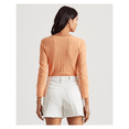 thumbnail image 2 of Lauren Ralph Lauren Pointelle Knit Henley Top In Mascarpone, Coral,SP, 2 of 2