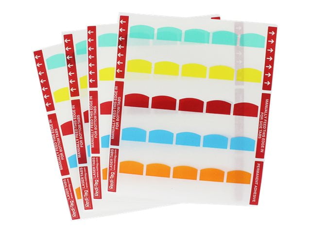 Redi-Tag Laser - Index tabs - 1.14 in x 1.26 in - 375 sheets (15 x 25) - yellow, blue, orange, red, mint