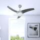 thumbnail image 2 of Ventilador de techo 42", 2 luces E27 40W, acabado plateado, 3 aspas, 3 velocidades, 2 of 2