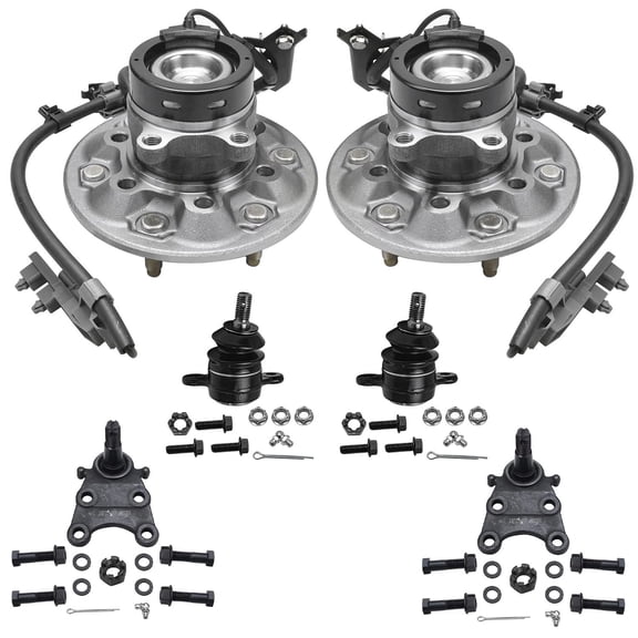 Detroit Axle - Front Wheel Bearing & Hubs Assembly and Upper Lower Ball Joints for 2004 - 2008 Chevrolet Colorado, GMC Canyon - 2WD/RWD, ZQ8 and Z85 Chassis