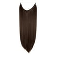thumbnail image 2 of Youloveit Hair Miracle Wire Hair Extensions - Invisible Hidden Elastic Miracle Wire Secret Hairpiece for Women Synthetic Straight Hair Extensions, Ash Brown 8#, 22 Inch, 2 of 7