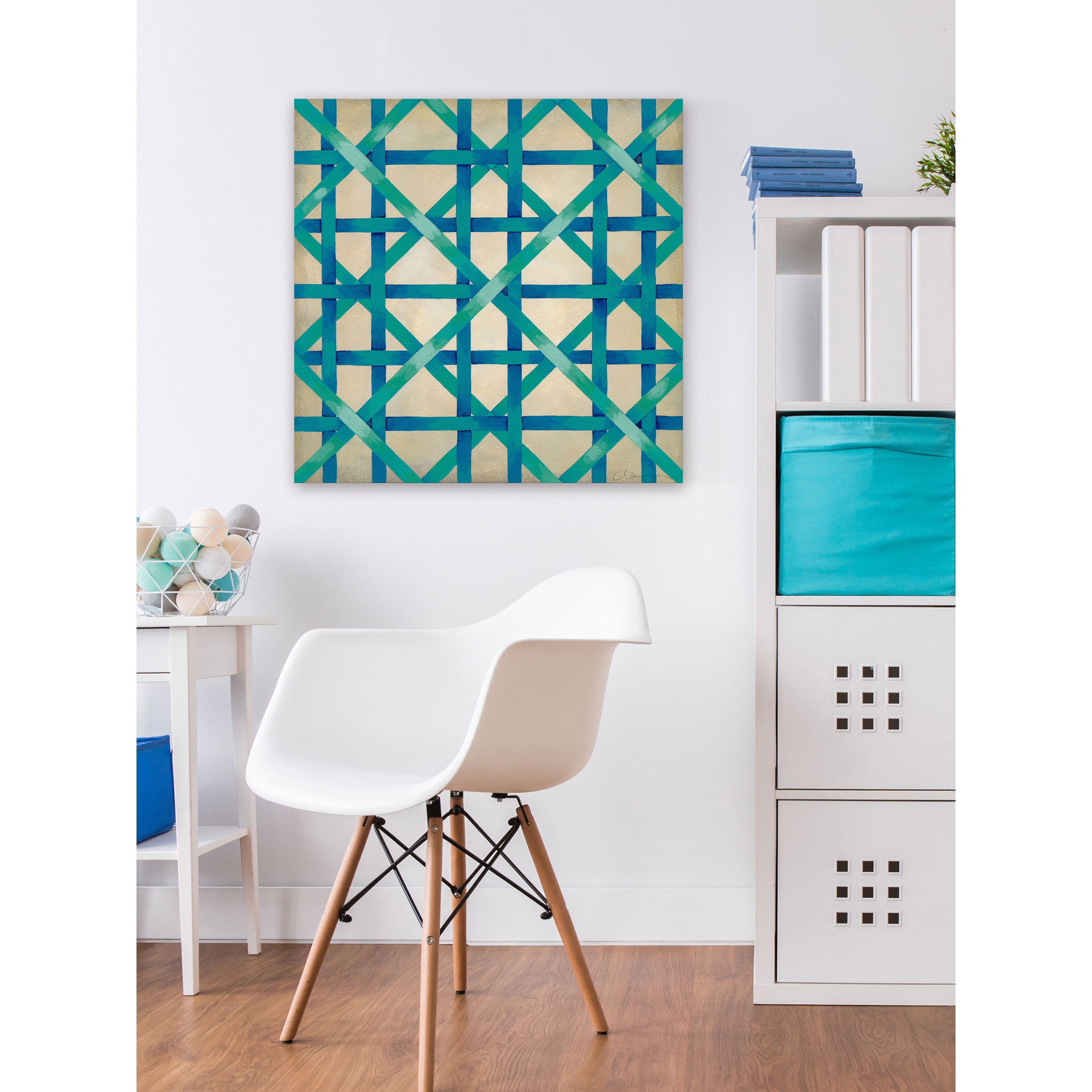 "Woven Symmetry I" Painting Print on Wrapped Canvas