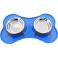 thumbnail image 2 of Iconic Pet 52408 32 oz Color Splash Designer Bone Shape Fusion Diner for Dog & Cat, Blue - 4 Cups, 2 of 2