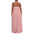 thumbnail image 7 of Kagetolytai Jumpsuit for Women Plus Size Women's Plus Size Strapless Tube Top Wide Leg Pants Jumpsuit Baggy Off Shoulder Overalls Smocked Romper with Pockets Lounge Sets for Women Pink 2XL, 7 of 7