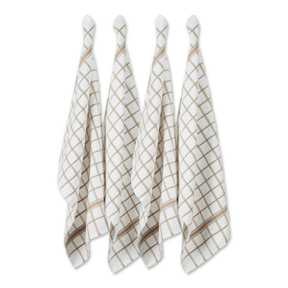 DII Terry Windowpane Dishtowel Set/4, 16x26"