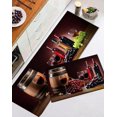 thumbnail image 6 of Red Wine Kitchen Rugs and Mats 2 Piece Set Washable Kitchen Mats 17"x47"+17"x30"(Wine), 6 of 6