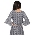 thumbnail image 4 of Moomaya Printed Long Palazzo And V- Neck Crop Top Set For Women Ethnic Dresses, 4 of 6