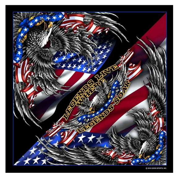 Hot Leathers BAB1044 Patriotic Upwing Bandana 21X21