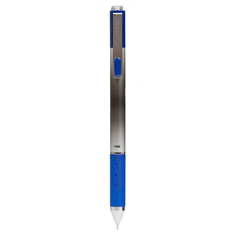 TUL Gel Pens, Retractable, Needle Point, 0.5 mm, Blue Barrel, Blue Ink, Pack of 4