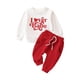 thumbnail image 1 of Gibobby Conjunto de Sudadera y Pantalón Otoño Invierno Niño Bebé Amor Impreso Camisa Blanca De Manga Larga Pantalones Rojos Conjunto De Dos Piezas(Blanco,3-6 Meses), 1 of 5