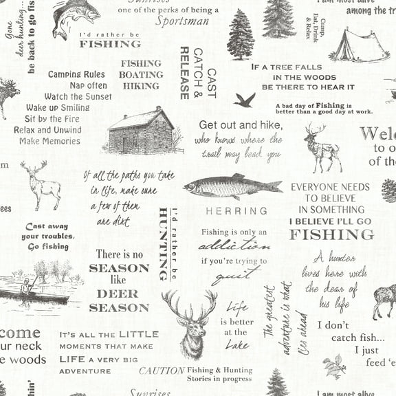 Chesapeake North Navy Camping Quotes Prepasted Easy Walls Wallpaper, 20.5-in by 33-ft, 56.4 sq. ft.