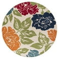 thumbnail image 3 of Oasis Modern Floral Multicolor Polypropylene Indoor Outdoor Area Rug, 8'x8' Round, 3 of 8