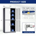 thumbnail image 3 of AUHUP 4 Doors Garage Storage Cabinets with 3 Adjustable Shelves, 71"H Locking Steel Storage Cabinet for Home Office, Garage,Warehouse,Workshop (Gray White), 3 of 8
