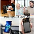 thumbnail image 3 of Compatible with iPhone 15 Pro Max Magnetic Planting Case 6.7 Inch, Luxury 360 Rotating Magnetic Hidden Stand Case, Compatible with MagSafe for Women Girls,Black, 3 of 10