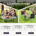 thumbnail image 3 of Patiojoy Table de Camping Pliante Table de Plage Roulante en Aluminium Pliable avec Sac de Transport Hauteur Réglable à 4 Niveaux Argent, 3 of 7