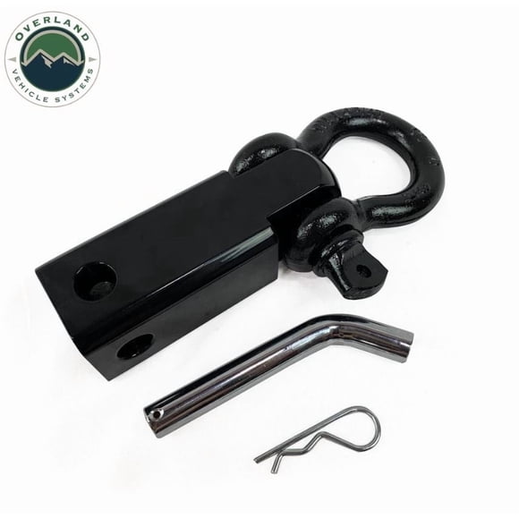 Overland Vehicle Systems D-Ring Mount 19109901 Receiver Hitch Inset; 4.75 Ton; 3/4 Inch Pin; Black; With D-Ring; Single