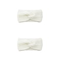 thumbnail image 4 of sweethay Diadema de invierno para mujer, Protector de cabeza de ganchillo a prueba de viento, orejeras, accesorios de peinado de estilo Simple Blanco 2Conjunto, 4 of 6