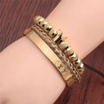 thumbnail image 4 of Pulsera tejida con corona de bolas de circonio personalizada Pulsera de acero inoxidable con caracteres romanos Pulsera de acero de titanio para hombre negra, 4 of 5