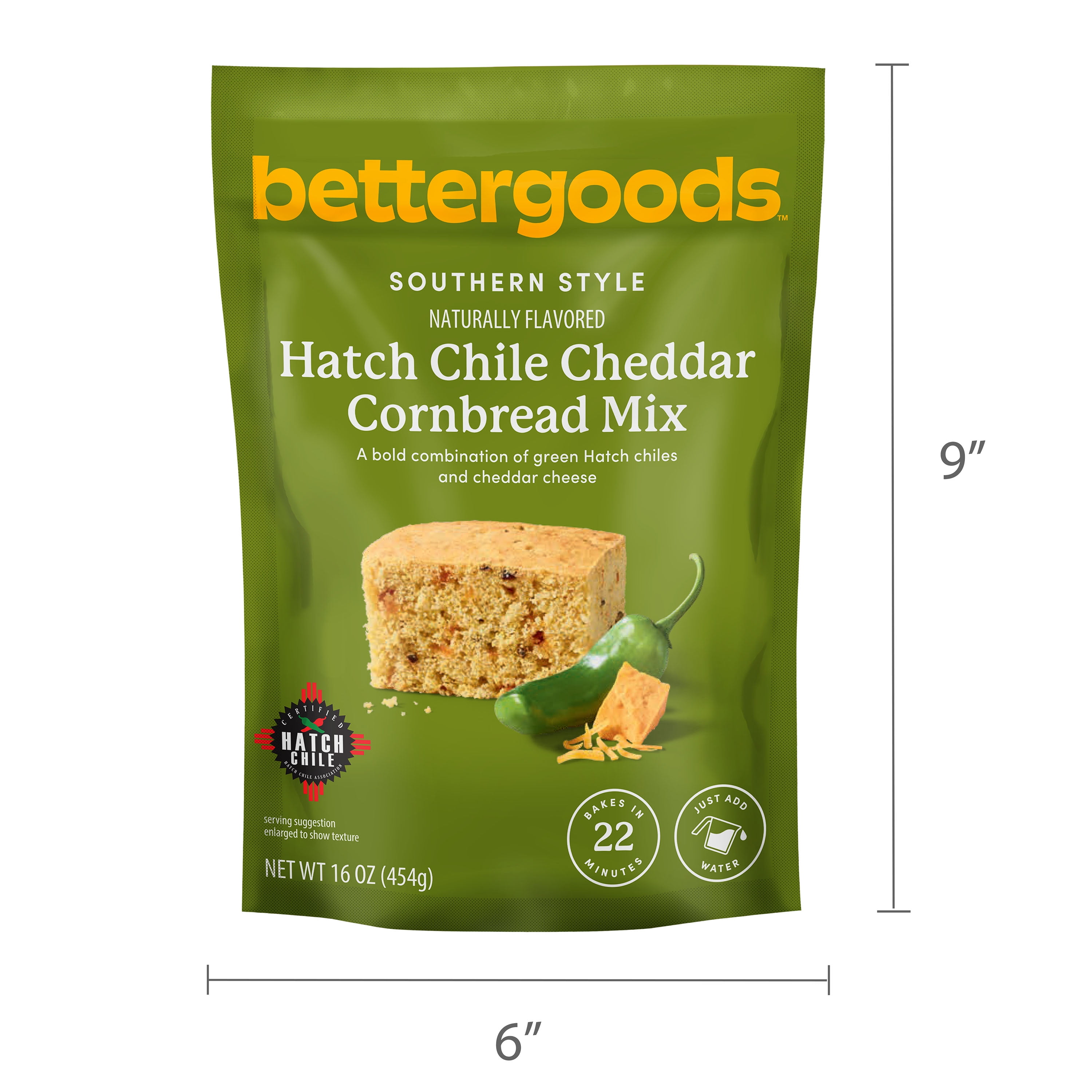 bettergoods Southern Style Hatch Chile Cheddar Cornbread Mix, 16 oz