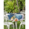 thumbnail image 2 of Happy Easter Outdoor Tablecloth - 60 Inch Round Dining Table Cover, Spring Watercolor Bunny Eggs Flowers Beige Waterproof Outdoor Table Cloth with Umbrella Hole & Zipper for Picnic/Patio/Party, 2 of 7