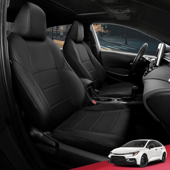 Freesoo for Toyota Corolla Seat Covers 2020-2026 SE/SE Apex Nightshade & 2023-2025 XSE & 2025 FX, Custom Fit Leather Seat Cover Full Set, Black