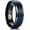 Black-Blue Edge, variant on 8mm Black Tungsten Carbide Wedding Ring Band for Men Matte Tungsten Ring Inner Plated Gold Step Edge Wedding Band Comfort Fit Men Women 7