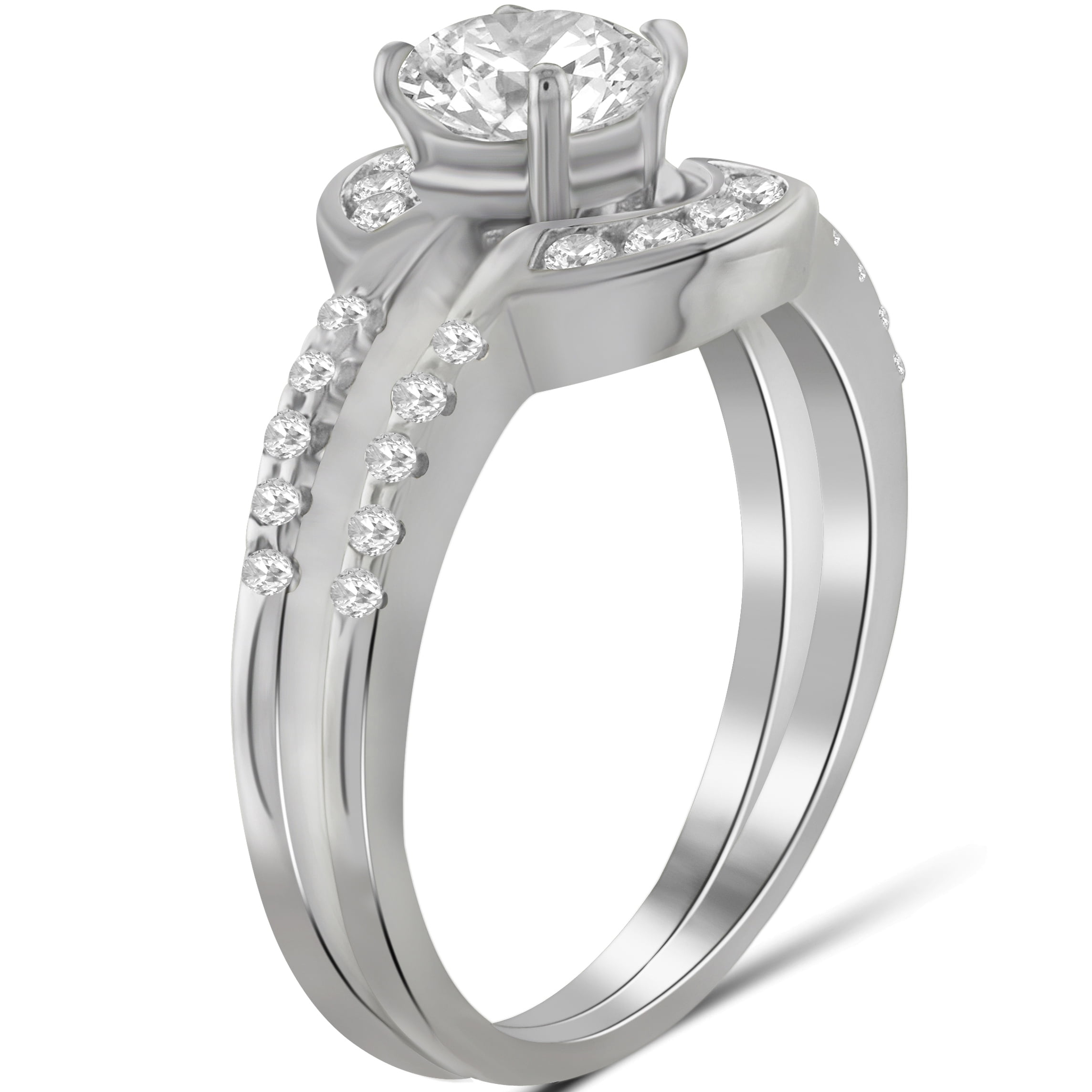 Diamonice 0.925 Sterling Silver 1.90 Carat White Cubic Zirconia Ring for Women | Cubic Zirconias for Everyday Womens Wear