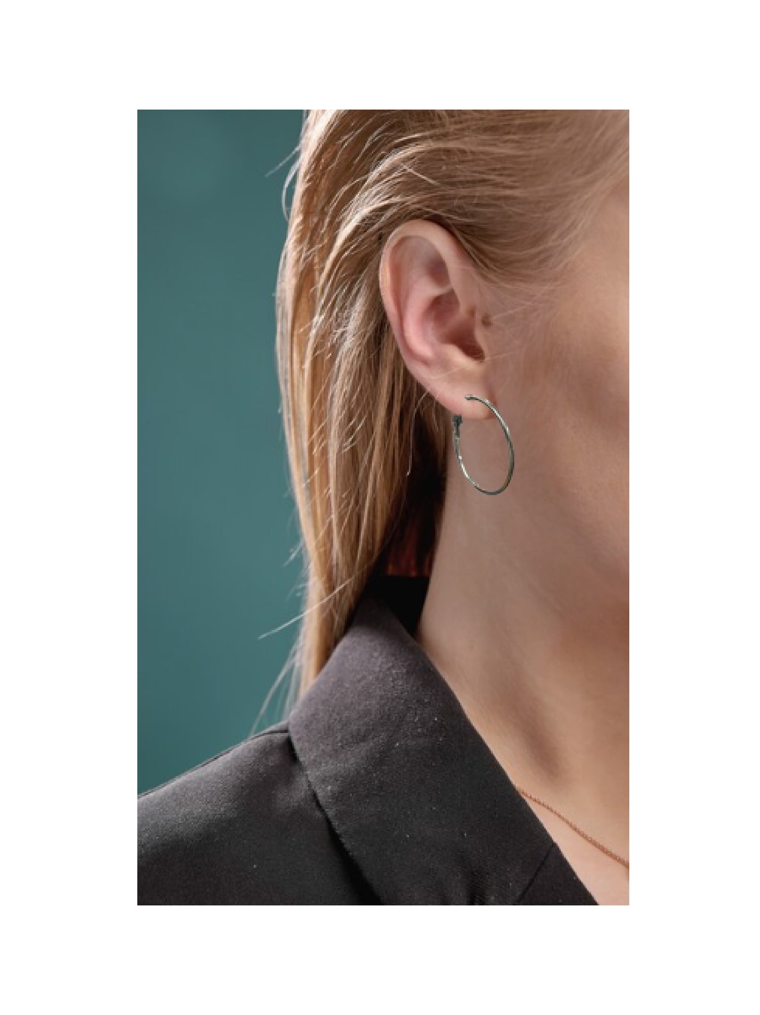 Time and Tru Women's Silver Tone Graduated Wire Hoop Earring Set, 6-Piece
